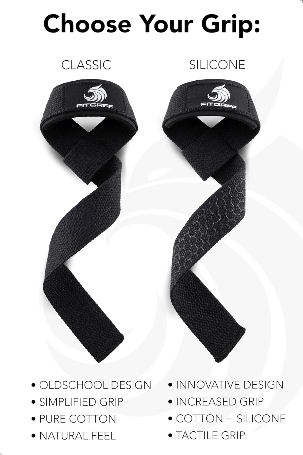 Fitgriff® Straps Gym - Correas Levantamiento De Pesas Para Lifting, Gimnasio - Accesorios Fitness Mujer Y Hombre